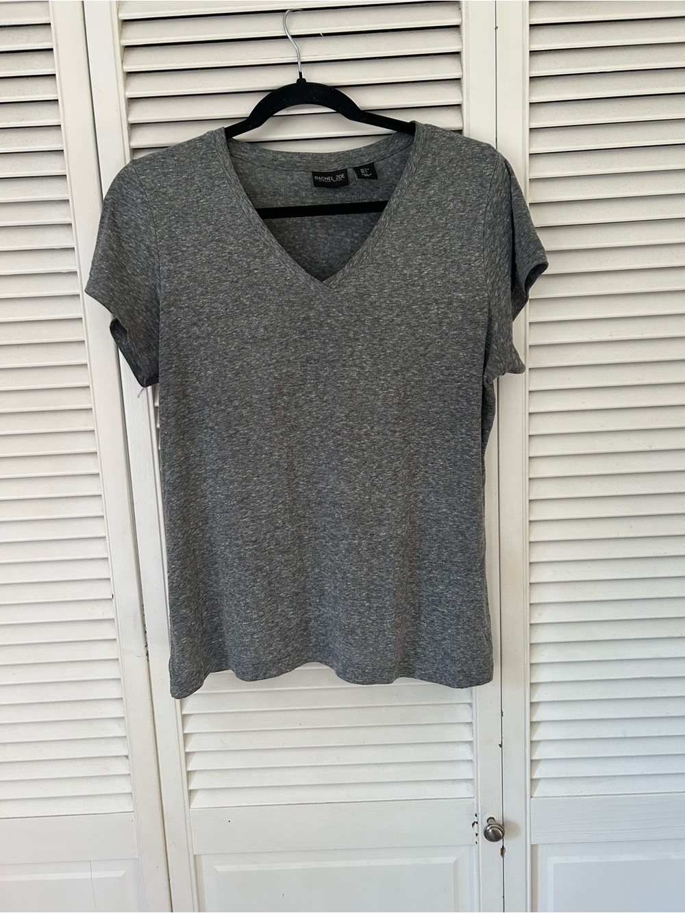 Rachel Zoe Heather Gray V-Neck Short Sleeve Tee